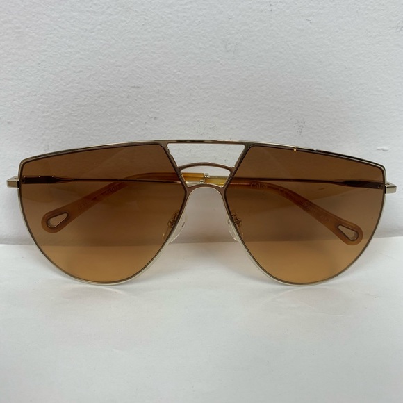 NEW Chloe Negative Space 62mm Aviator Sunglasses - Picture 3 of 8